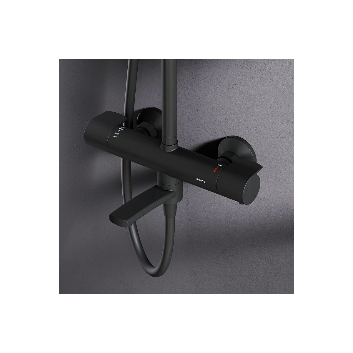 Душевая система с термостатом AM.PM X-Joy F0785A522 черный мат.
