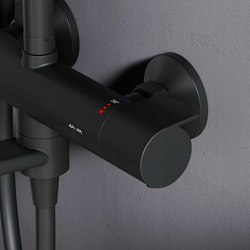 Душевая система AM.PM X-Joy F0785A522 черный матовый с термостатом