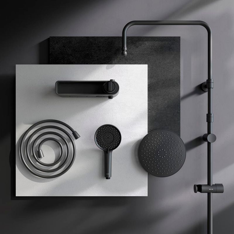 Душевая система AM.PM X-Joy F0785A622 со смесителем-полкой черный