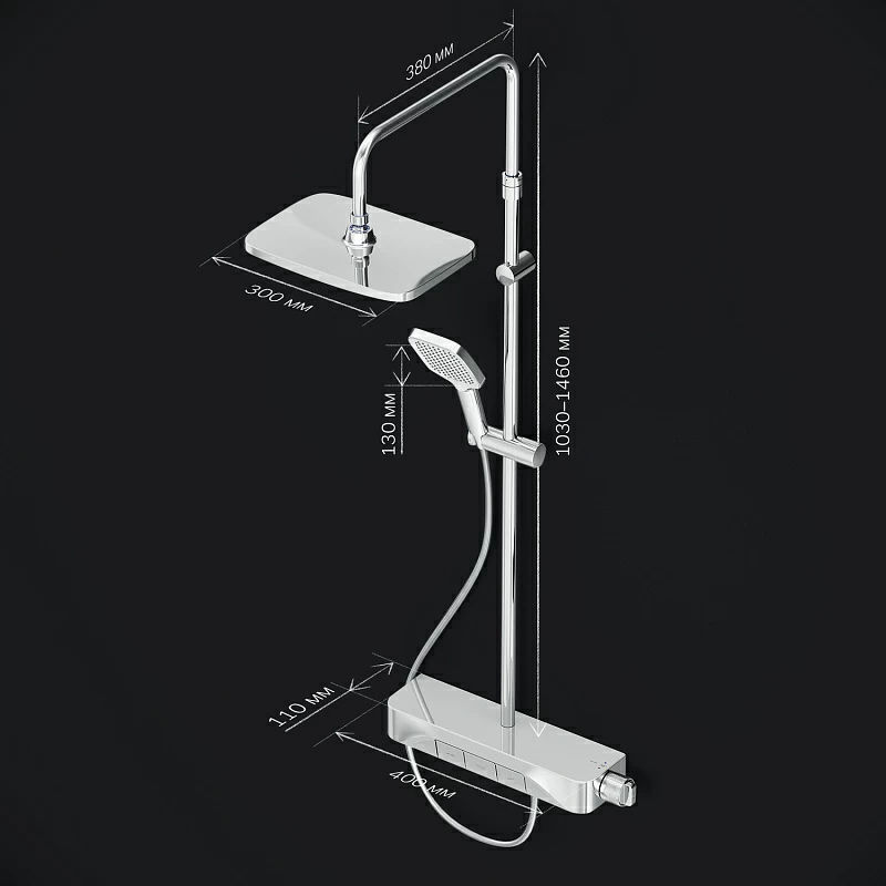 Душевая система AM.PM Func F078F200 хром с термостатом