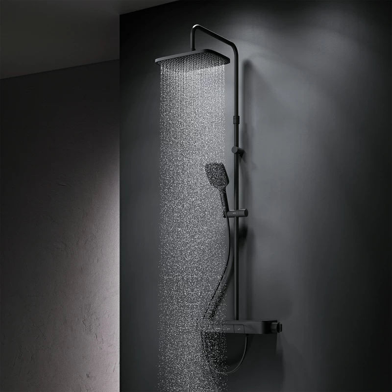 Душевая система AM.PM Func F078F222 черный матовый с термостатом