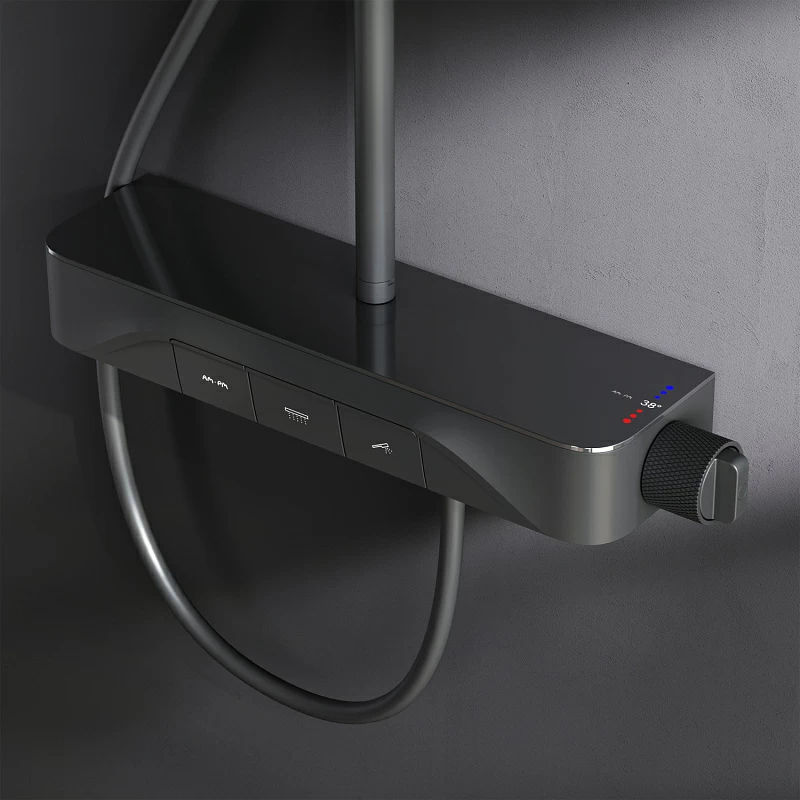 Душевая система AM.PM Func F078F222 черный матовый с термостатом