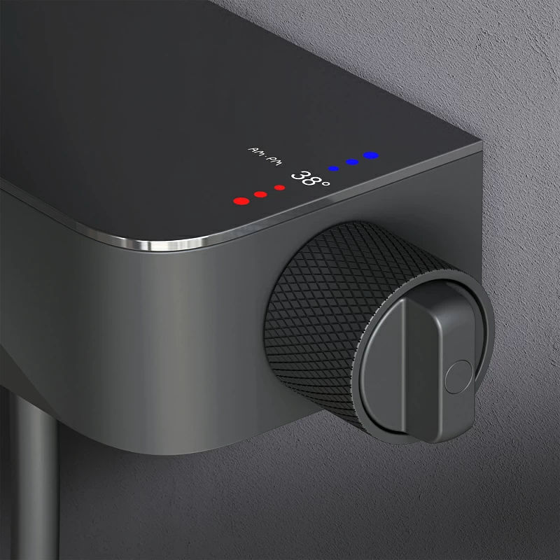 Душевая система AM.PM Func F078F222 черный матовый с термостатом