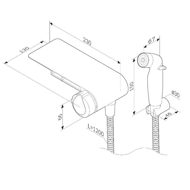 Встраиваемый гигиенический душ AM.PM X-Joy TouchReel F0H85A800 хром