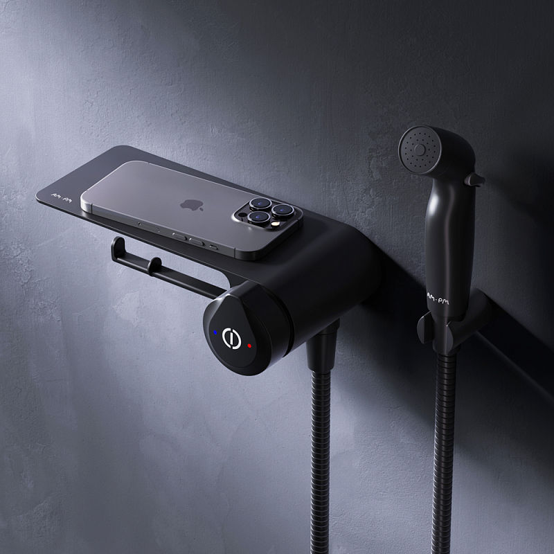 Смеситель для биде скрытого монтажа AM.PM X-Joy TouchReel F0H85A822 черный мат.