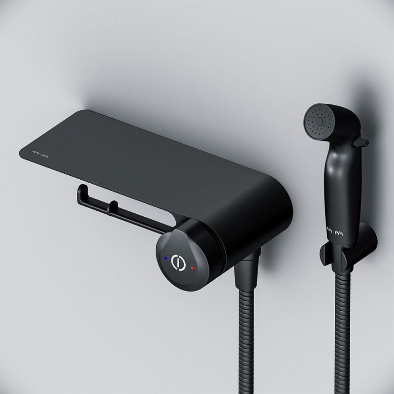 Встраиваемый гигиенический душ AM.PM X-Joy TouchReel F0H85A822 черный матовый