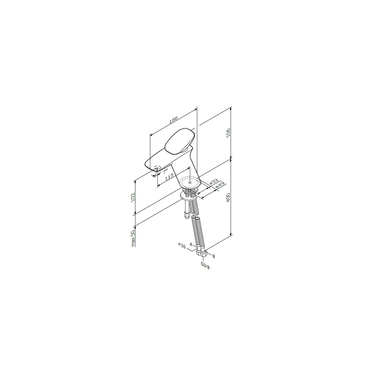 F70A02100 Spirit V2.0 смеситель д/умывальника, хром, шт