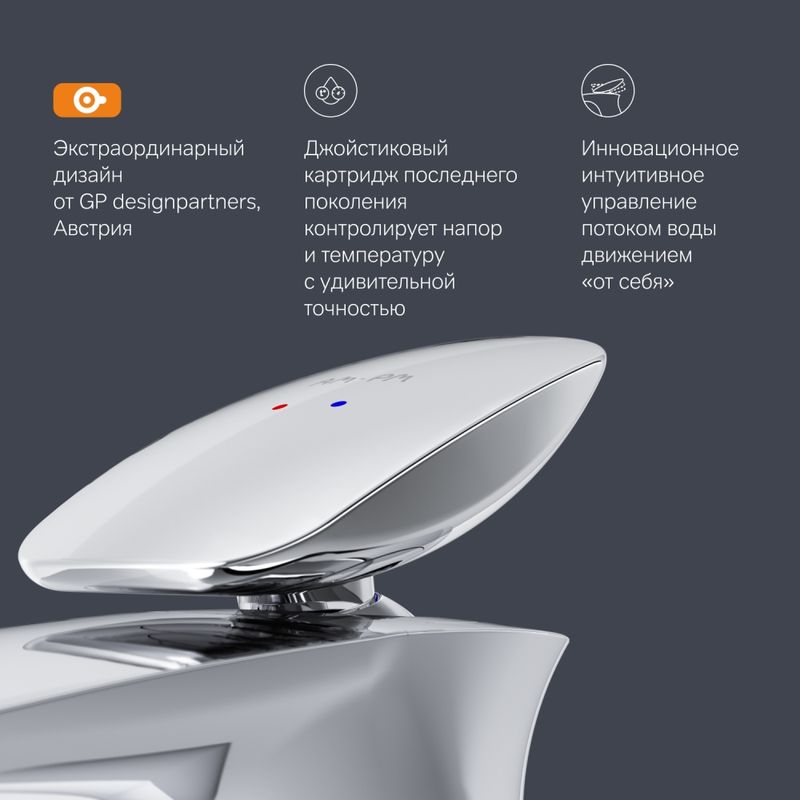 F70A02100 Spirit V2.0 смеситель д/умывальника, хром, шт