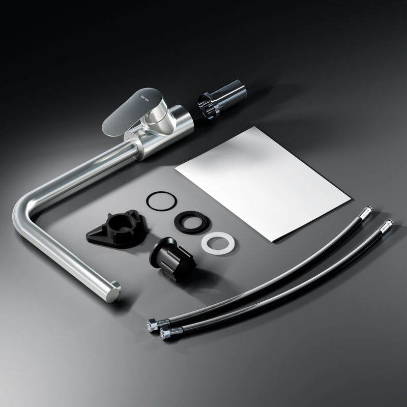 Смеситель для кухни AM.PM Like F8005011 L-образный излив (сатин)