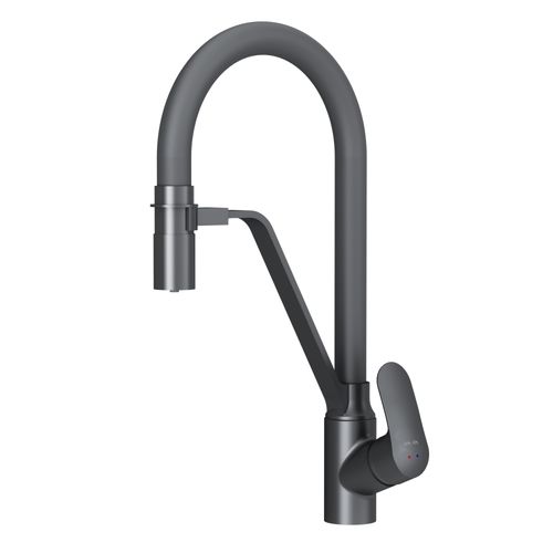 Смеситель для кухонной мойки AM.PM Like F8007822 для питьевой воды и гибким изливом, черный мат.