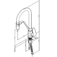 Смеситель для кухонной мойки AM.PM Like F8007822 для питьевой воды и гибким изливом, черный мат. — 7