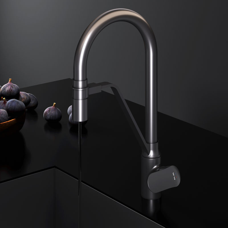 Смеситель для кухонной мойки AM.PM Like F8007822 для питьевой воды и гибким изливом, черный мат.