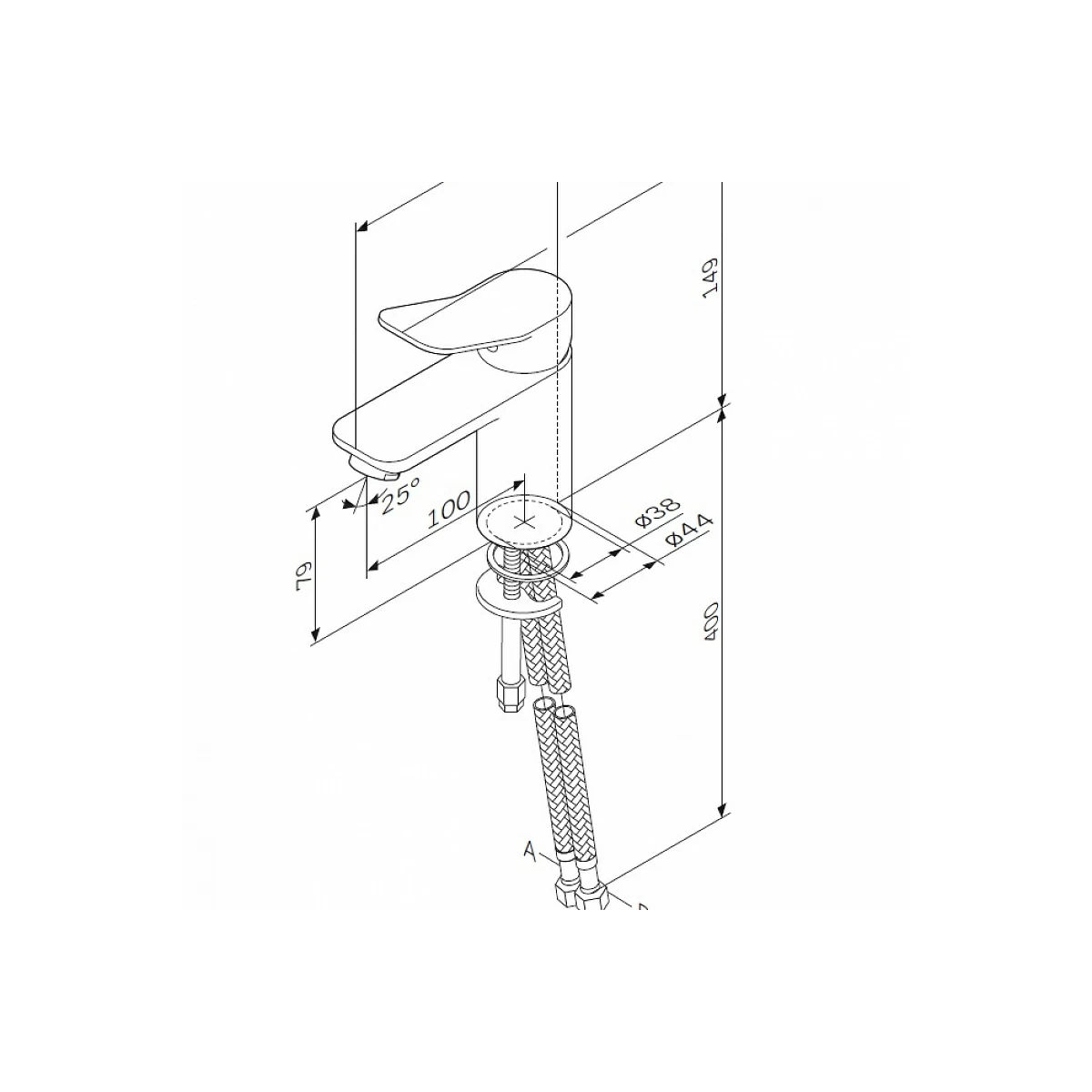 Смеситель для умывальника AM.PM X-Joy F85A02100 хром