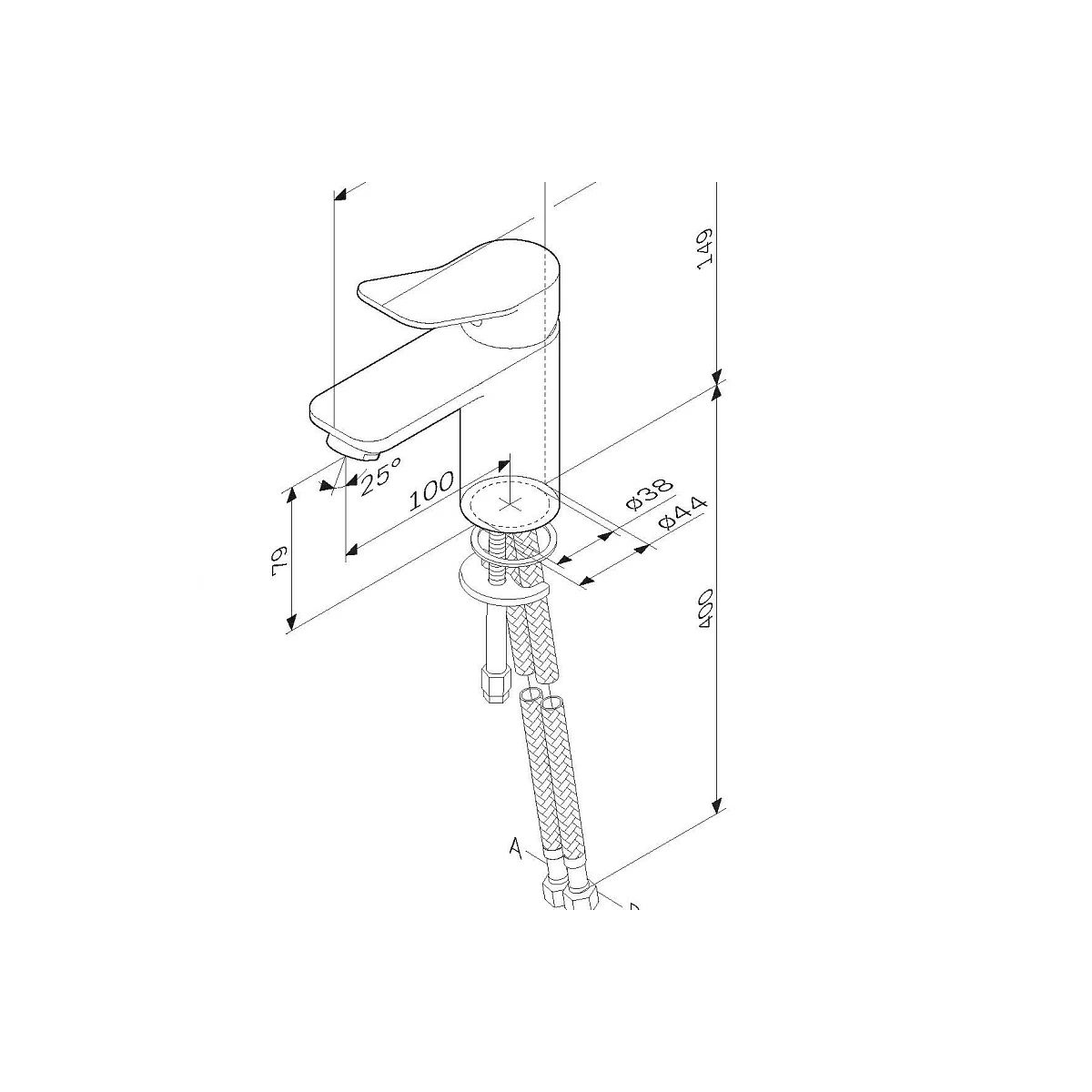 Смеситель для умывальника AM.PM X-Joy F85A02122 черный мат.