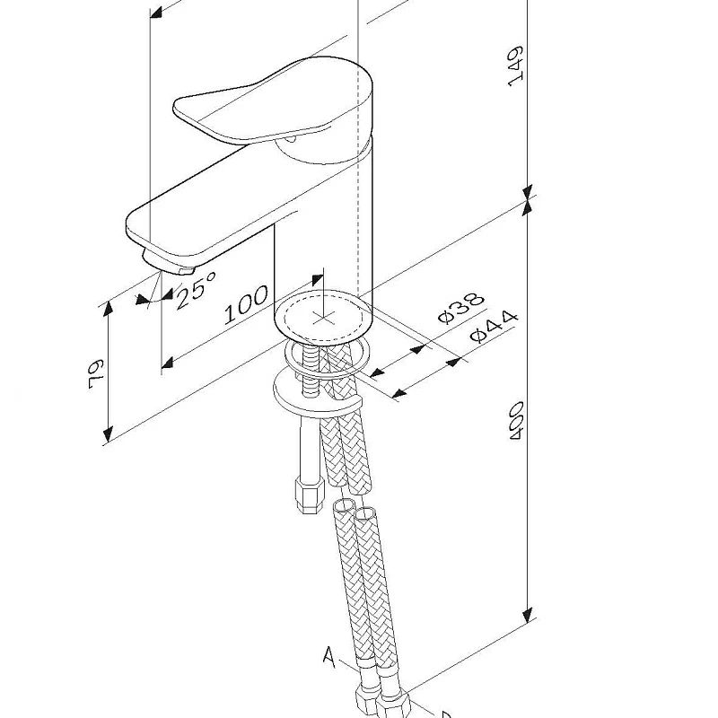 Смеситель для умывальника AM.PM X-Joy F85A02122 черный мат.
