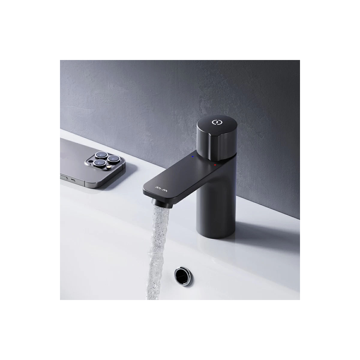 Смеситель для умывальника AM.PM X-Joy TouchReel F85A02522 черный мат.