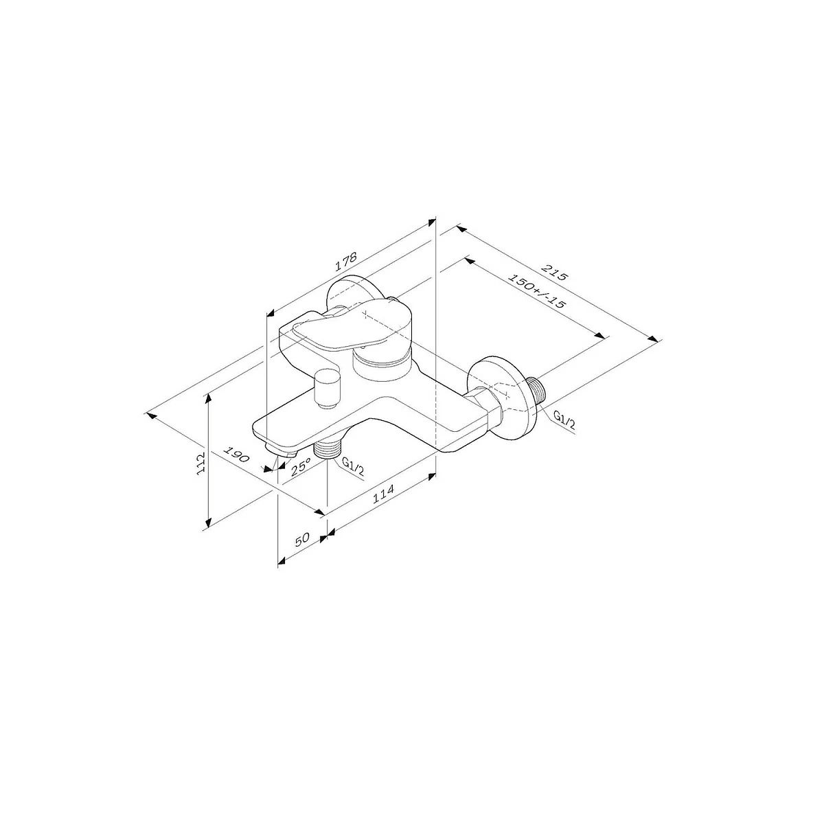 Смеситель для ванны AM.PM X-Joy F85A10022 черный мат.