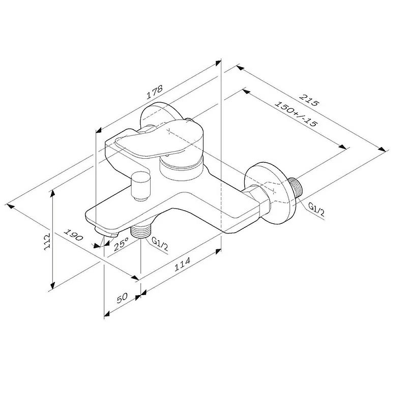 Смеситель для ванны AM.PM X-Joy F85A10022 черный мат.