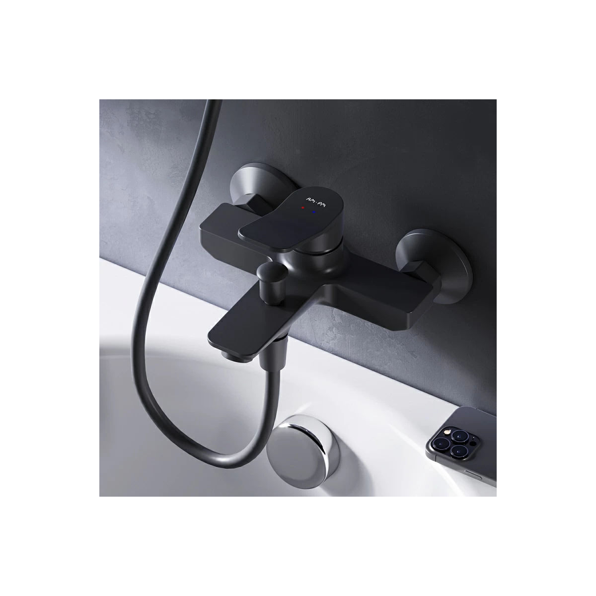 Смеситель для ванны AM.PM X-Joy F85A10022 черный мат.