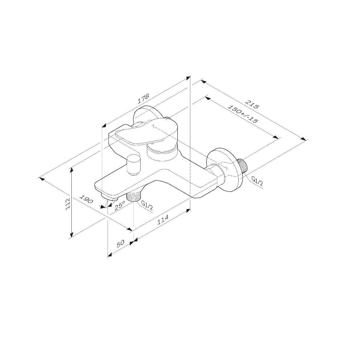 Смеситель для ванны AM.PM X-Joy F85A10033 белый мат.