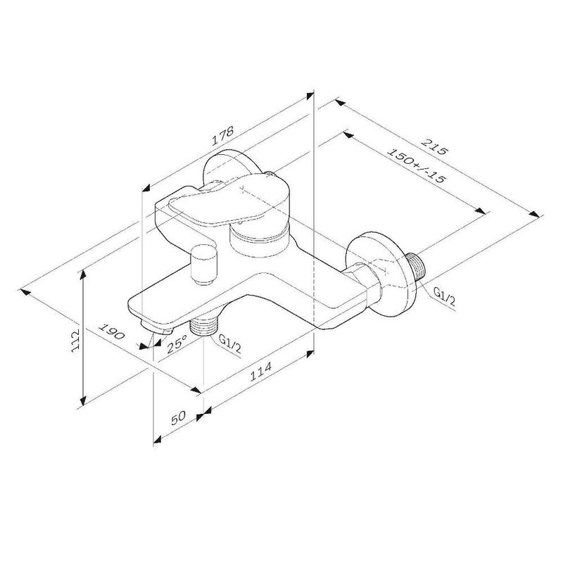 Смеситель для ванны AM.PM X-Joy F85A10033 белый мат.