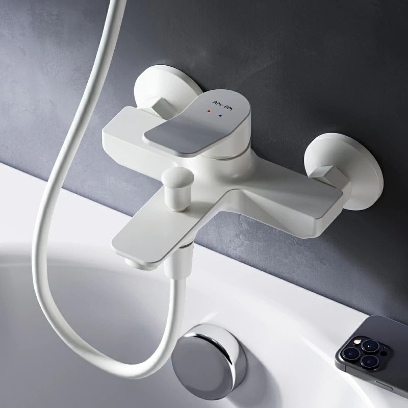 Смеситель для ванны AM.PM X-Joy F85A10033 белый мат.