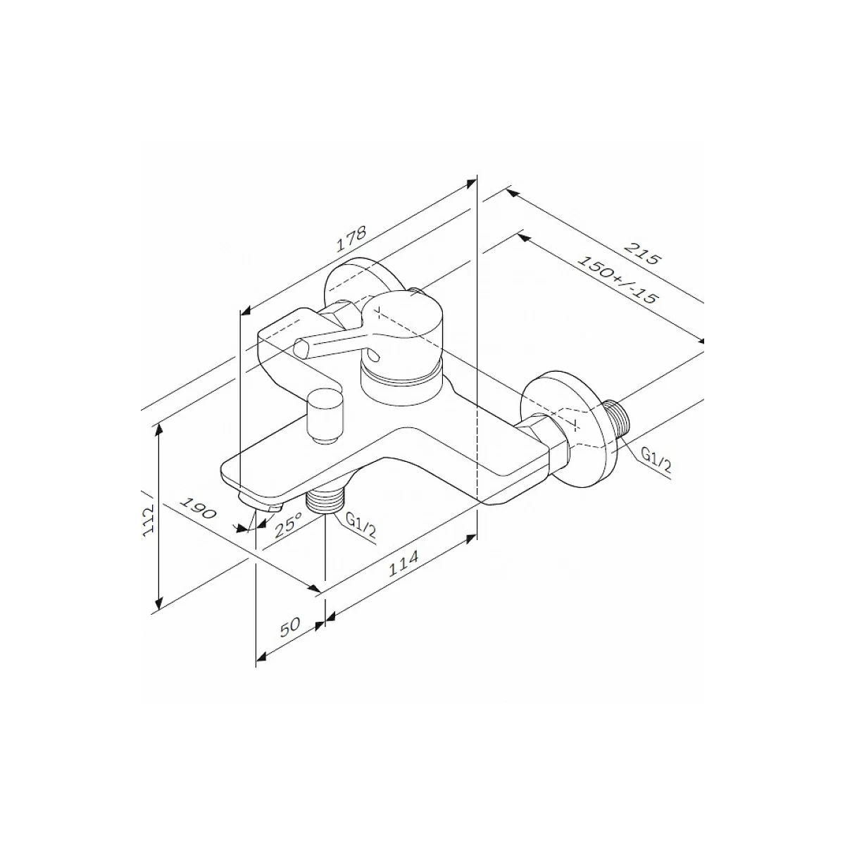 Смеситель для ванны AM.PM X-Joy S F85B10000 хром