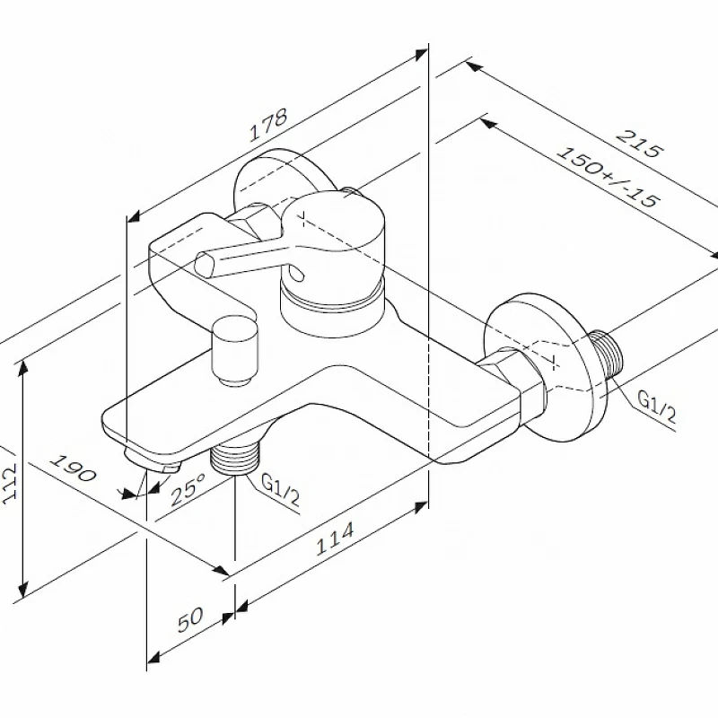Смеситель для ванны AM.PM X-Joy S F85B10000 хром