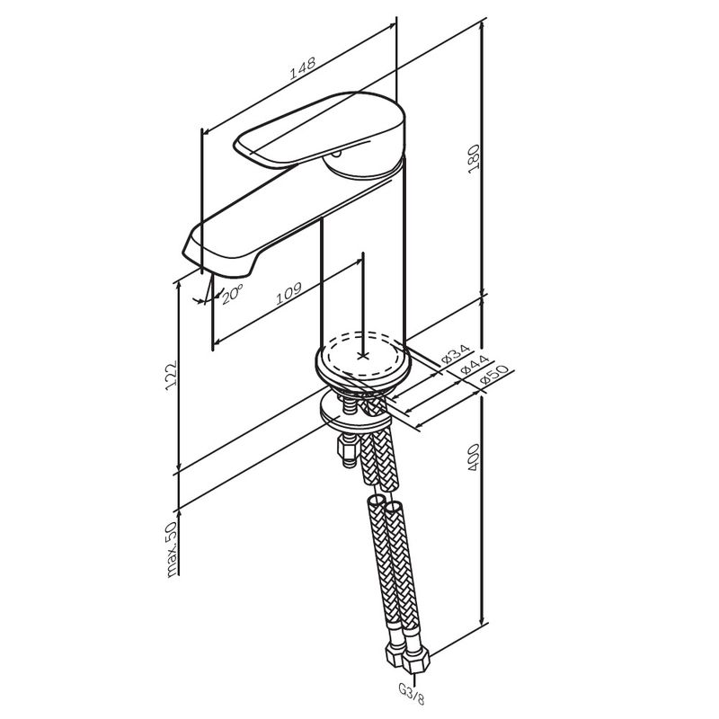 Смеситель для раковины AM.PM Func F8F02100 хром