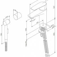 Смеситель для раковины AM.PM Gem F90A03000 с гигиеническим душем, хром — 8
