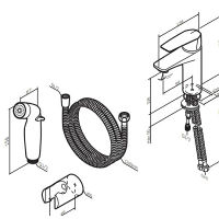 Смеситель для раковины AM.PM Gem F90A03022 с гигиеническим душем, черный матовый — 7