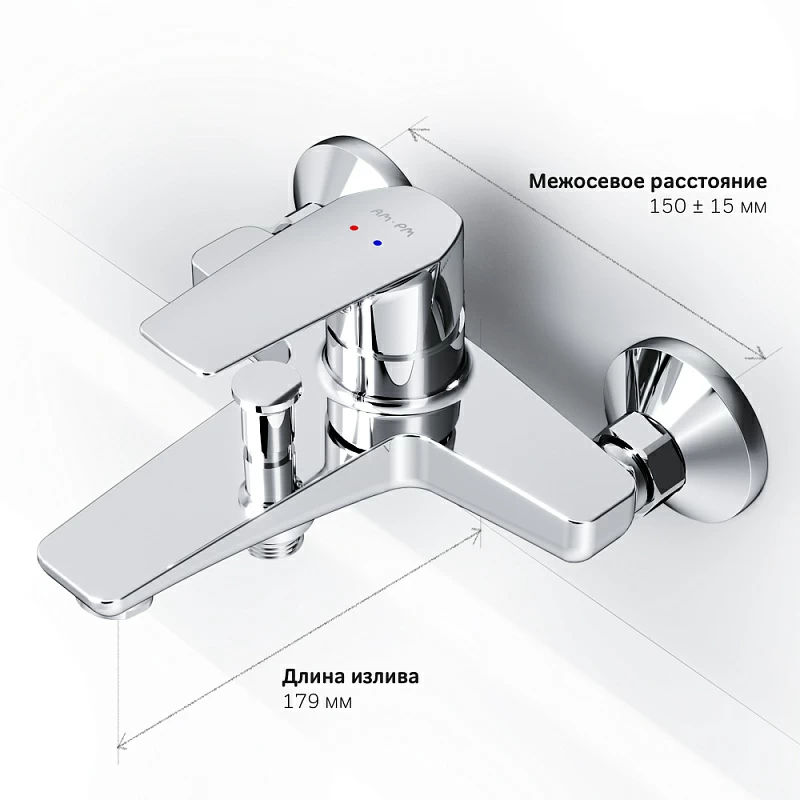 Смеситель для ванны AM.PM Gem F90A10000 хром