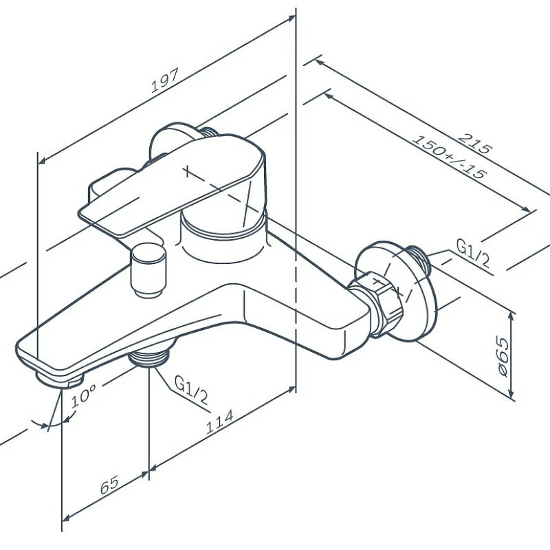 Смеситель для ванны AM.PM Gem F90A10000 хром