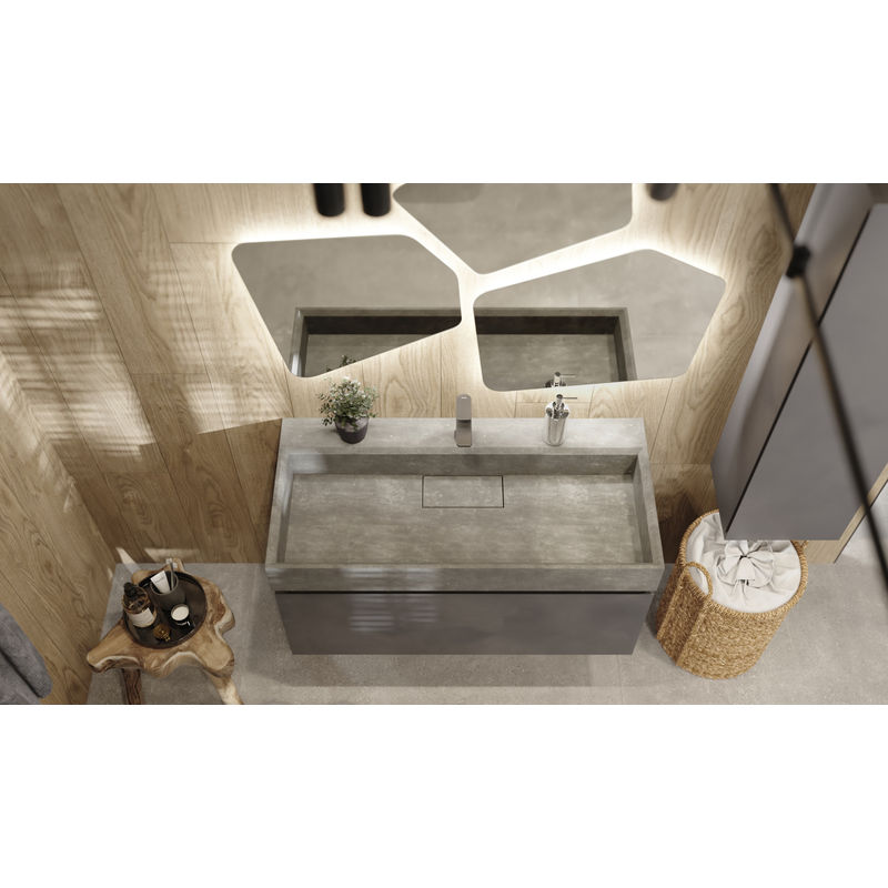 Тумба под раковину Raval Facet 100 подвесная Fac.01.100/P/A/RL антрацит