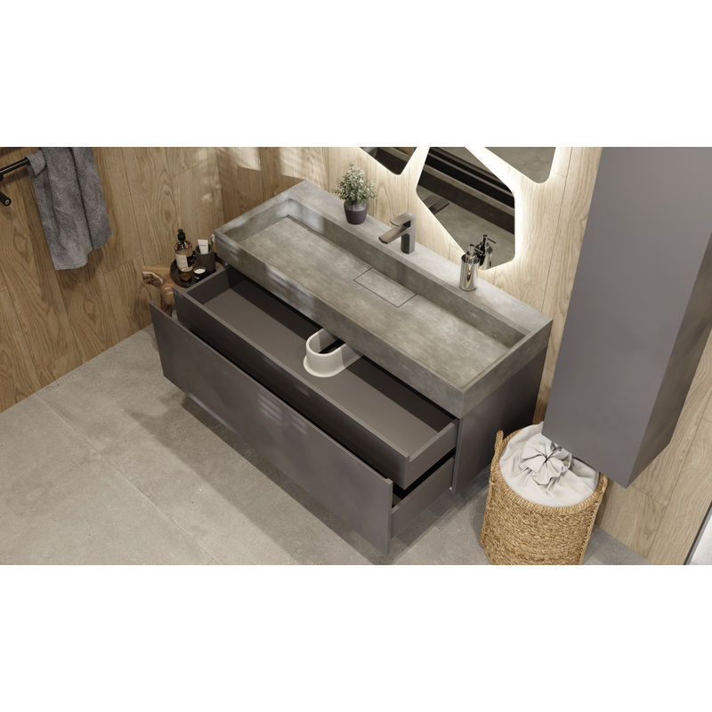 Тумба под раковину Raval Facet 120 подвесная Fac.01.120/P/A/RL антрацит