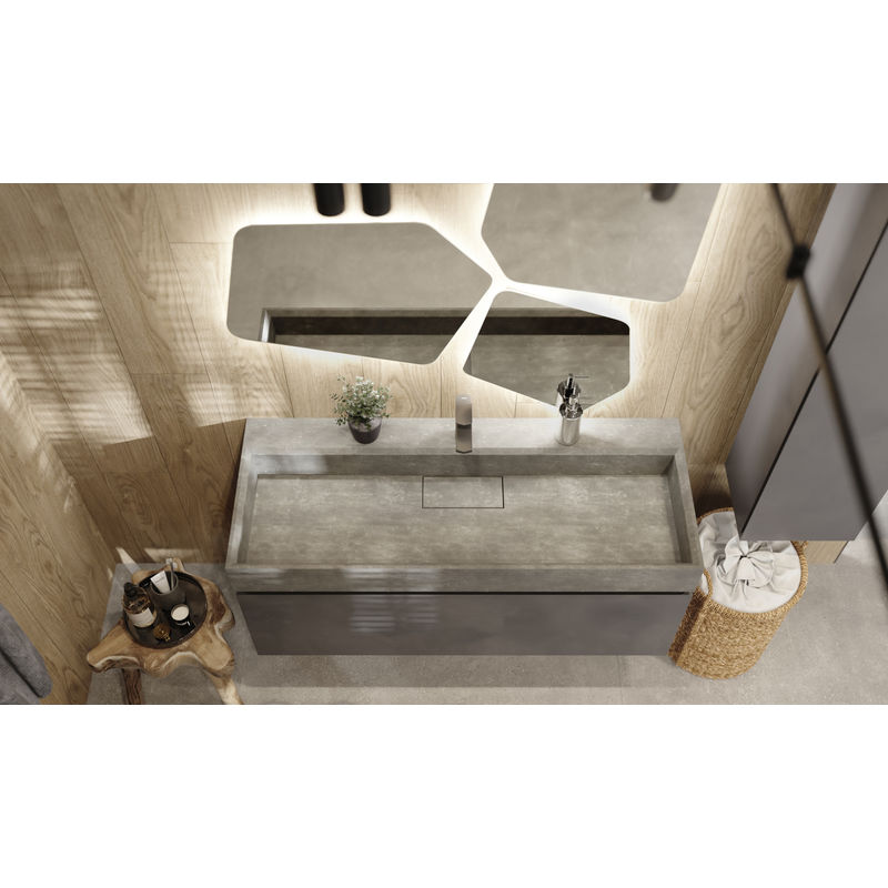 Тумба под раковину Raval Facet 120 подвесная Fac.01.120/P/A/RL антрацит