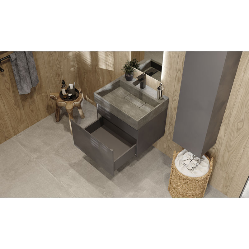 Тумба под раковину Raval Facet 60 подвесная Fac.01.60/P/A/RL антрацит