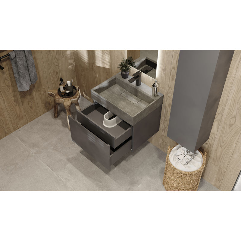 Тумба под раковину Raval Facet 60 подвесная Fac.01.60/P/A/RL антрацит