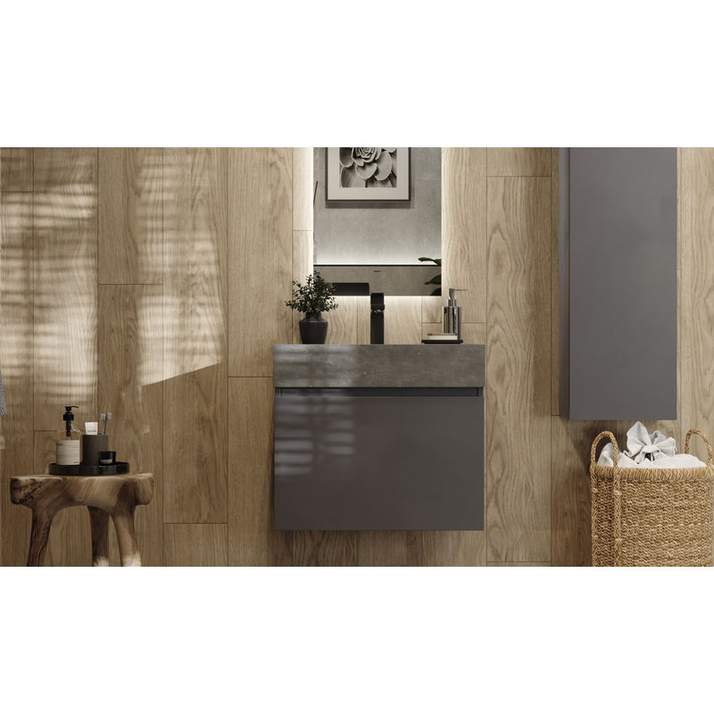 Тумба под раковину Raval Facet 60 подвесная Fac.01.60/P/A/RL антрацит