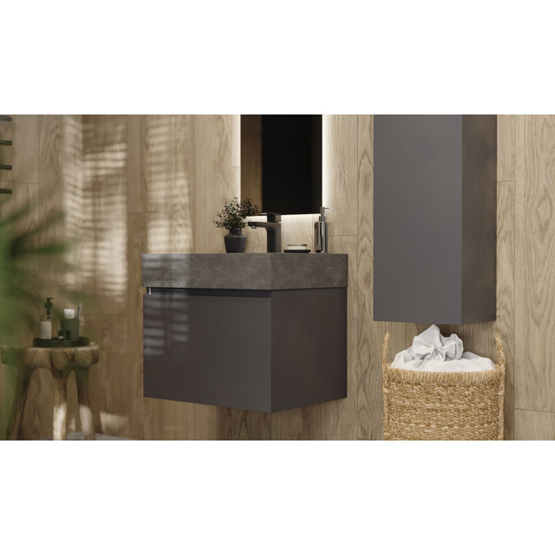 Тумба под раковину Raval Facet 60 подвесная Fac.01.60/P/A/RL антрацит