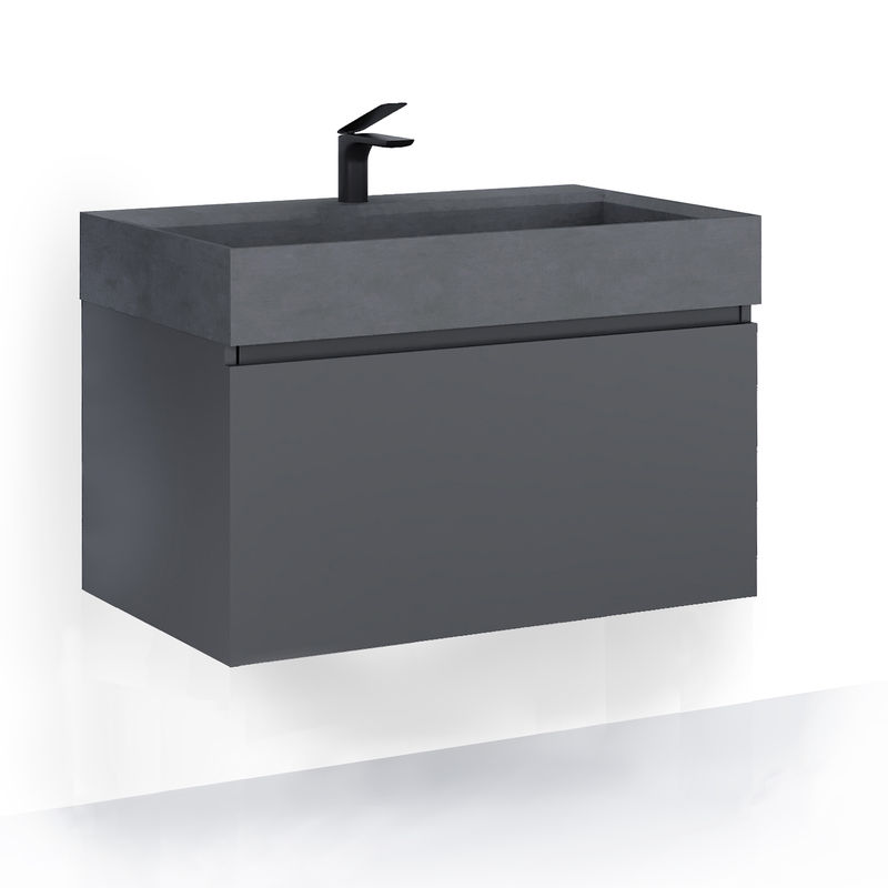 Тумба под раковину Raval Facet 80 подвесная Fac.01.80/P/A/RL антрацит