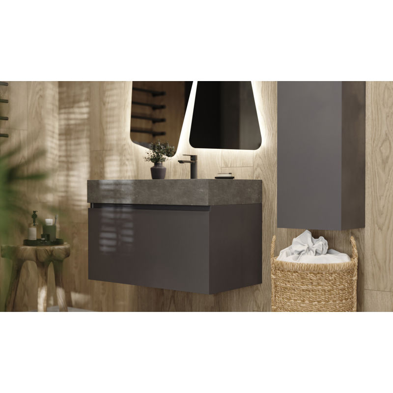 Тумба под раковину Raval Facet 80 подвесная Fac.01.80/P/A/RL антрацит