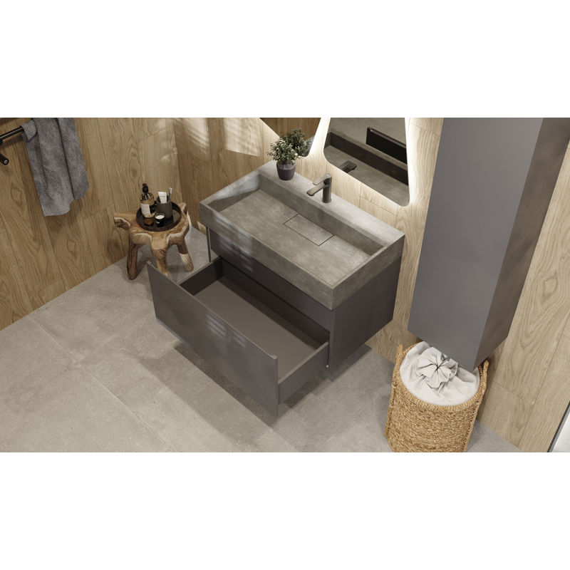 Тумба под раковину Raval Facet 80 подвесная Fac.01.80/P/A/RL антрацит