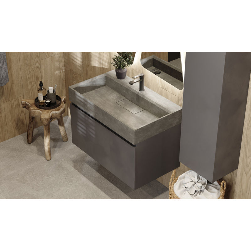 Тумба под раковину Raval Facet 80 подвесная Fac.01.80/P/A/RL антрацит