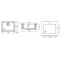 Кухонная мойка из искусственного камня ZorG Fast 54 PREMIUM alba с сифоном — 4