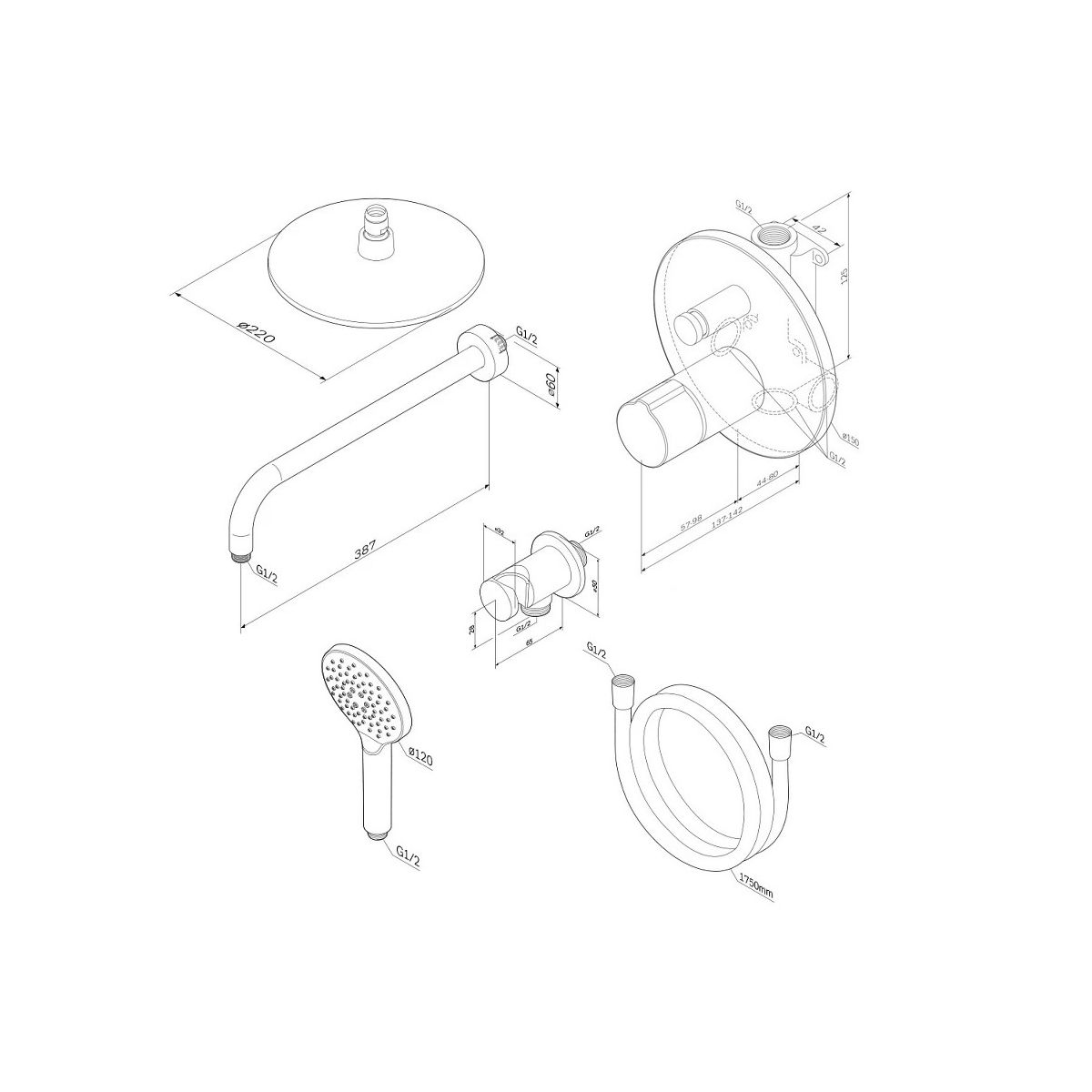 Душевая система скрытого монтажа AM.PM X-Joy TouchReel FP85A1RH20 хром