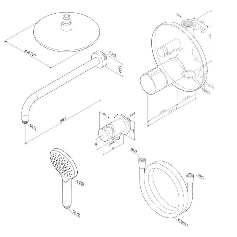 Душевая система скрытого монтажа AM.PM X-Joy TouchReel FP85A1RH20 хром