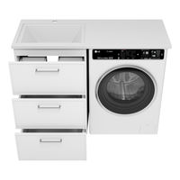 Тумба под раковину Brevita Frame 55 напольная 3 ящ. под стиральную машину / Fra-070155-013Я белая матовая эмаль — 3