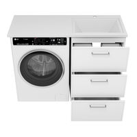 Тумба под раковину Brevita Frame 55 напольная 3 ящ. под стиральную машину / Fra-070155-013Я белая матовая эмаль — 7