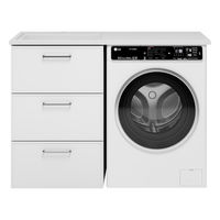 Тумба под раковину Brevita Frame 55 напольная 3 ящ. под стиральную машину / Fra-070155-013Я белая матовая эмаль — 2